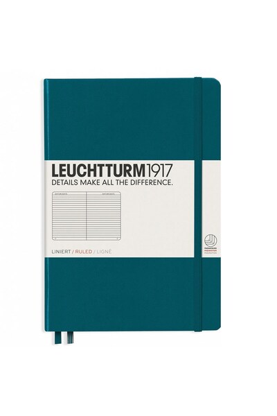 Leuchtturm1917 Blocnotes format mediu A5, copertă rigidă, 249 pagini numerota...