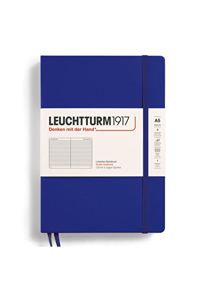 Leuchtturm1917 دفتر ملاحظات متوسط الحجم (A5)، غلاف صلب، 251 صفحة مرقمة، مسطر،...