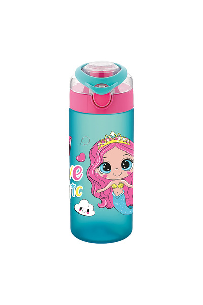 Noki Kids Su Matarası (Suluk) Aparatlı Desenli 500 Ml (Karışık Renk 1 Adet)