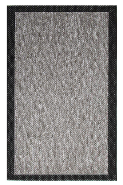 ECOSER Yıkanabilir Kaymaz Tabanlı Jut Eco Siyah Antrasit Sisal Halı Salon Hal...
