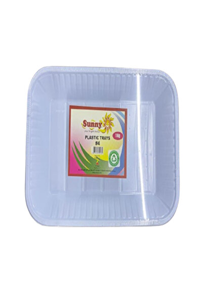 Sunny Disposable Rectangular Plastic Serving Tray -#4- 1Kg