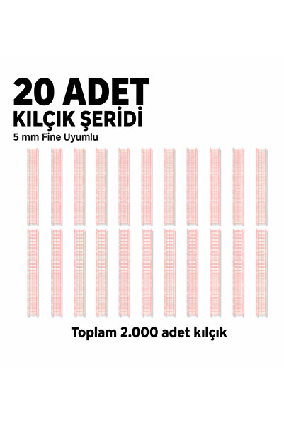 ALBERTOS Pembe İnce Kılçık Şeridi 5 mm 20 Adet Şerit 2.000 Adet Türban Tabanc...