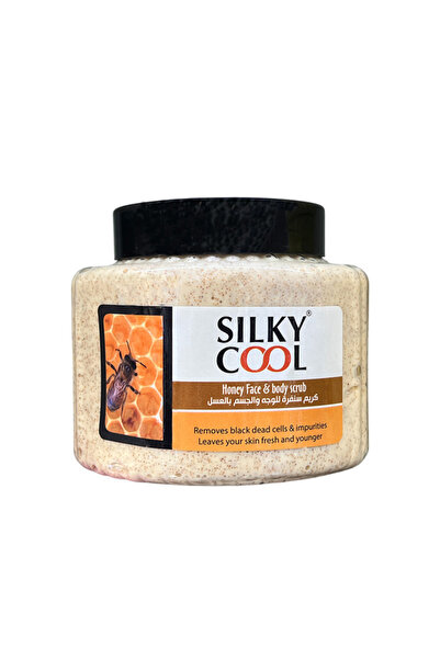 Silky Cool مقشر العسل للوجه والجسم 500 مل، يزيل الجلد الميت ويرطب البشرة ويُن...