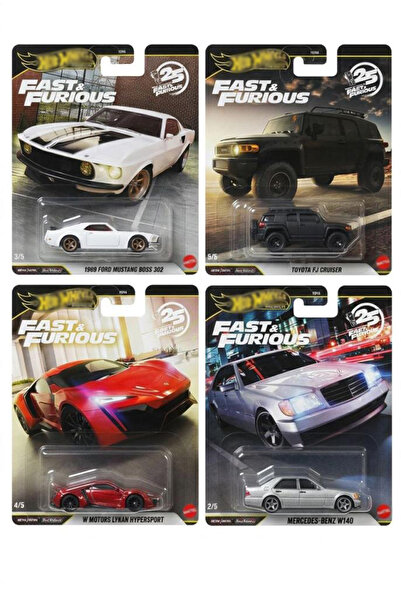 HOT WHEELS Premium Series 25.yıl Özel Fast & Furious W Motors Lykan Hyperspor...