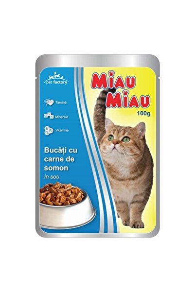 Crocodileskids Wet Cat Food in Sauce, Miau Miau, Salmon, 100 g