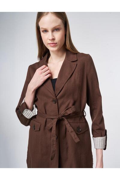 Kayra Μπουφάν με λεπτομέρεια στις μανσέτες και ζώνη