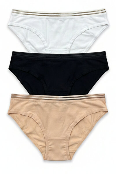 Nicoletta Γυναικεία εσώρουχα 3 τεμαχίων από βαμβάκι Lycra με φαρδιά ελαστική ...