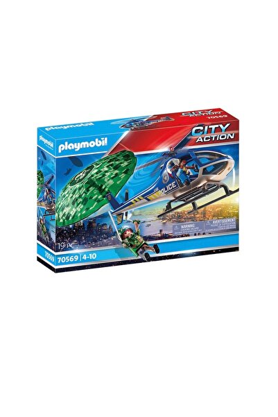 Playmobil Αστυνομική Δράση στην Πόλη - Αστυνομικό ελικόπτερο και αλεξιπτωτιστής