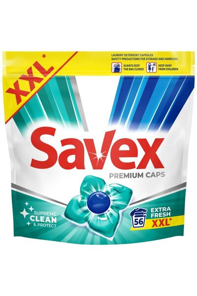 Vader Detergent Capsule pentru Rufe, SAVEX, Extra Fresh, Set 56 Bucati,