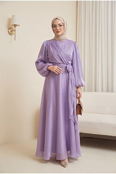 Modamorfo Φόρεμα από ύφασμα Janjan με λεπτομέρεια δέσιμου σταυρωτά μπροστά - ...