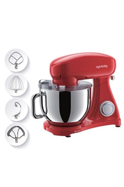 Anyta Cooking Κουζινομηχανή με μπολ 6 λίτρων, 1800W, Αλουμίνιο, Κόκκινο