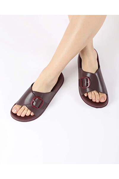 Chirpy Γυναικείες καλοκαιρινές παντόφλες με αγκράφα - CRIMSON