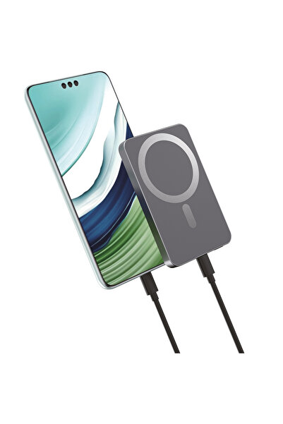 Mobilite 5000 mAh 15W + 20W Metal Ultra İnce Led Göstergeli 35W Turbo Şarj Magsafe Powerbank