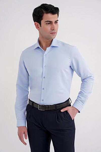 Efor Men's Slim Fit Blue Shirt Gk 758