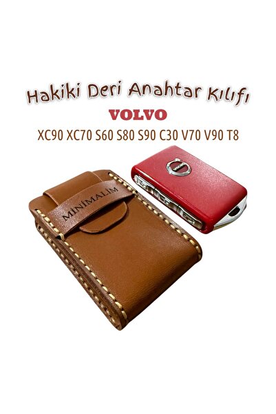 Minimalim Leather Craft Volvo Yeni Tip Anahtar Kılıfı Hakiki Deri El Yapımı (...