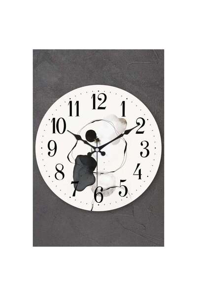 OEM Re-Bloom decorative wall clock, plastic/glass, white/black, 36 x 36 cm