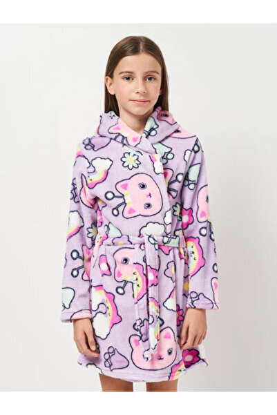 Gabby's Dollhouse Μπουρνούζι για κορίτσια, με κουκούλα από κοραλλένια φλις