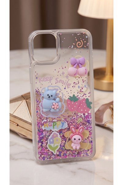 TechTrove Galaxy A06 Case Transparent Protective Cover with Moving Glitter 3D...