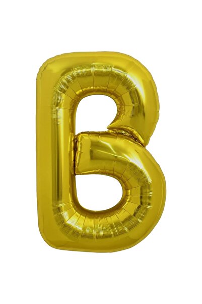 Cyrax Balon din folie metalizată, litera B, auriu, cu băț inclus