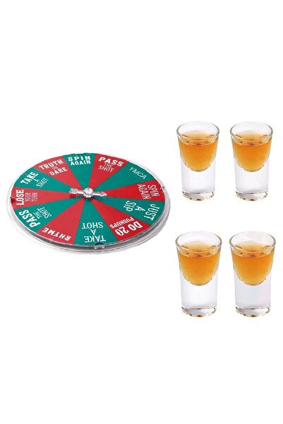 Cyrax Joc de băut, Ruletă norocoasă, cu 4 pahare de shot, +18 ani, Roșu/Verde