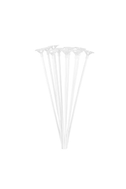 Cyrax Set de 10 bețe pentru rosete din baloane, 40 cm, transparente