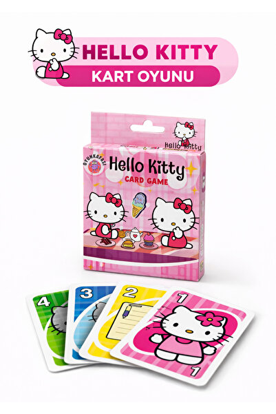 OYUNKAFASI Hello Kitty Kart Oyunu Çocuk Aile Eğlence Kartları Renkli Oyun Kar...