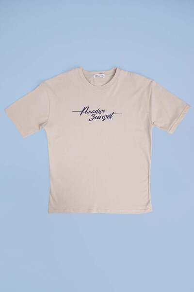 Fulla Moda 100% βαμβακερό μπλουζάκι για αγόρια με στάμπα κειμένου και φοίνικα...