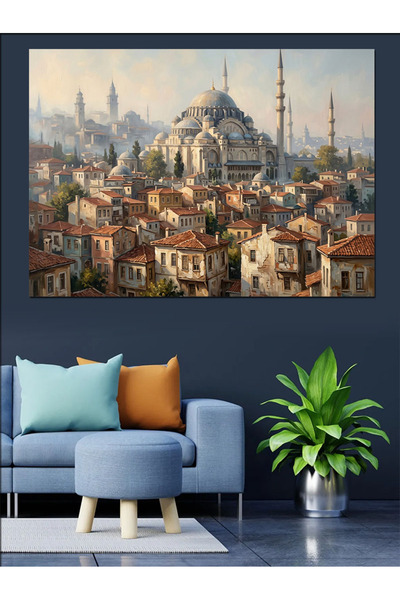 Artmeg Panorame istorice și moschee din Istanbul - Pânză decorativă - Masă di...