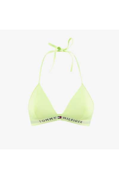 Tommy Hilfiger Triangle Fixed Foam Kadın Yeşil Bikini Üstü