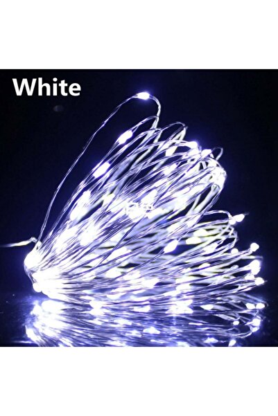 fesleğen çiçek Yeni Nesil 3 Metre 30 Ledli Pilli Peri Led Işık Beyaz