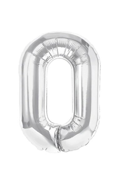 Cyrax Balon literă O din folie metalizată, argintiu, pai inclus