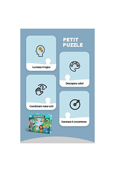 Cyrax Puzzle pentru copii, junglă cu animale, 48 de piese
