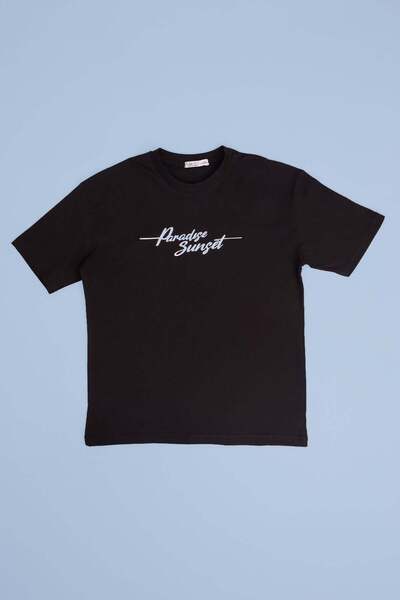 Fulla Moda 100% βαμβακερό μπλουζάκι για αγόρια με στάμπα κειμένου και φοίνικα...