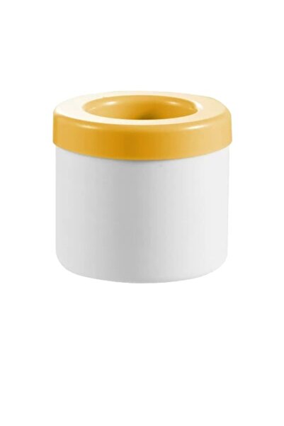 Cyrax Tavă de gheață din silicon cu capac, 9x8.5x8 cm Galben