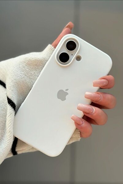 MELIFLIO iPhone 16 Uyumlu Içi Kadife Lansman Premium Kılıf - Beyaz