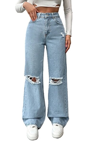 StreetWear Outlet Women's High Waist Distressed Jeans