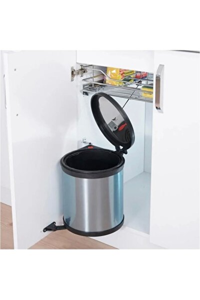 MEKA 11 Litre Dolap Içi Çöp Kovası Kapağa Monte 11 Lt Çöp Kovası Mutfak Tezga...