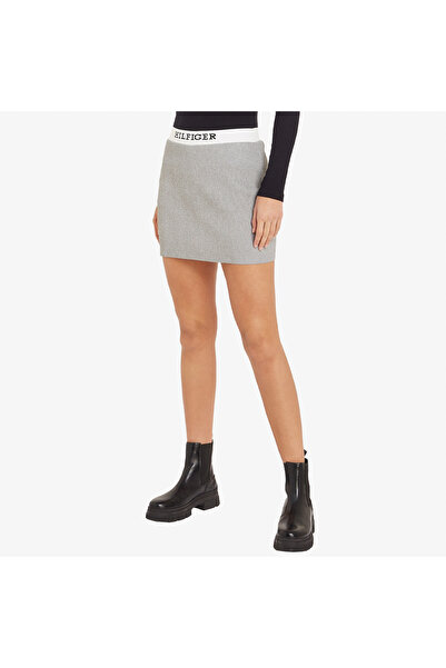 Tommy Hilfiger Lurex Kadın Gri Etek