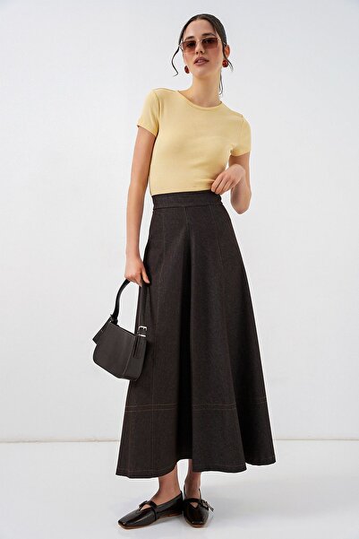 Hiccup BDART Ψηλόμεση τζιν μάξι φούστα σε γραμμή Α με λεπτομέρεια στις τσέπες