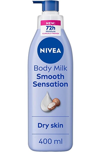 NIVEA Body Lotion Milk for Dry Skin, Shea Smooth, with Deep Moisture Serum, 48H