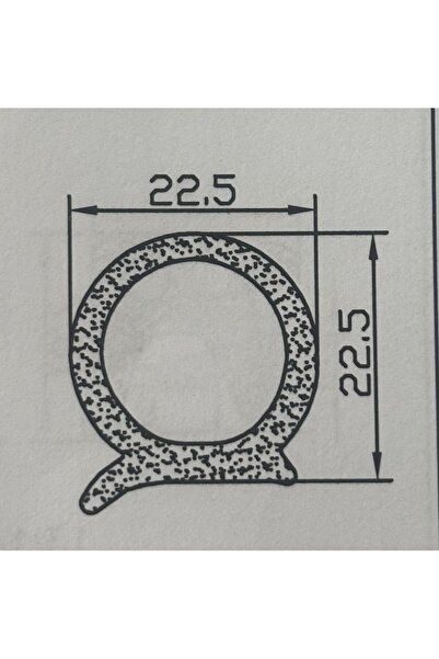 bemsa kauçuk plastik ürünleri BANTLI KAPI SÜNGER FİTİLİ NO 4 (22mm) (1 Adet/1 Metre)