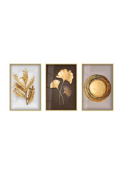 OEM Set de tablouri decorative Re-Bloom, 3 piese, sticlă securizată/aluminiu,...