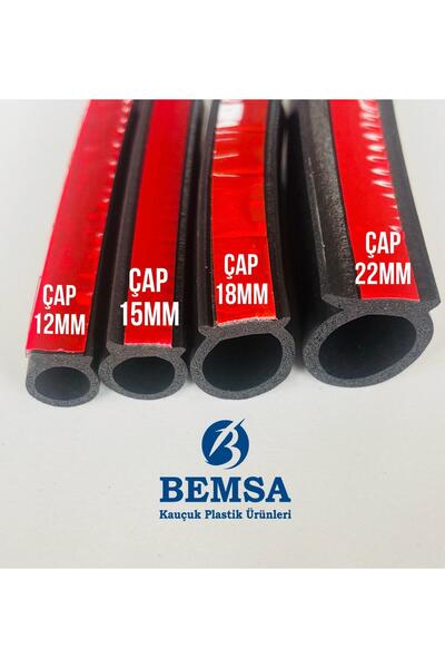 bemsa kauçuk plastik ürünleri BANTLI KAPI SÜNGER FİTİLİ NO 2 (15mm) (1 Adet/1 Metre)