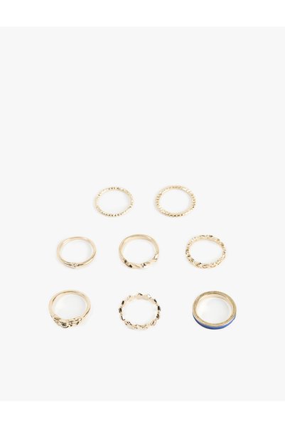 Koton Stone Detailed Twist 8-Piece Ring Set