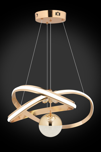 Dekorluna Ruby Modern 3 Renk Işık Özellikli Gold Kaplama Sarkıt Led Avize Salon Avize
