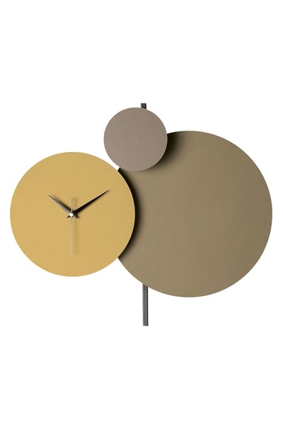 OEM Ceas de perete decorativ Re-Bloom, metal, bej/galben, 48 x 44 cm
