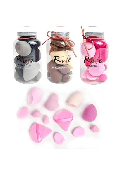 Roesıa Rose Cosmetics Rose Özel Kavanoz Model Makyaj Sünger Seti
