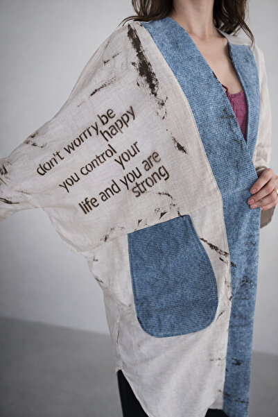 Duaras Atelier Denim Detaylı Oversize Kimono