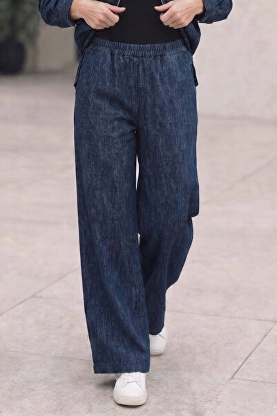 Suede Style 6113-2 - Άνετο και κομψό γυναικείο παντελόνι τζιν με φαρδιά μπατζ...