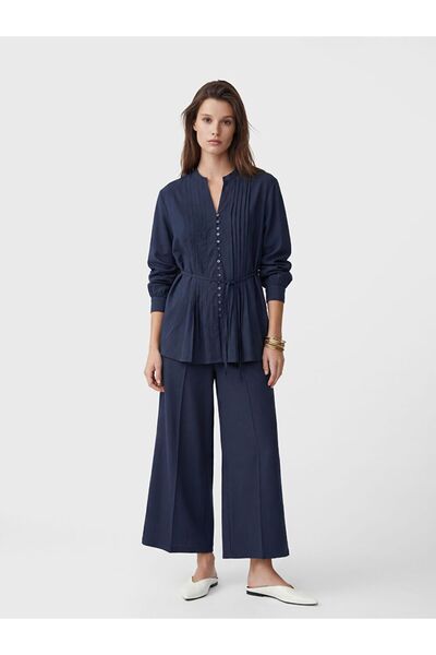 LC Waikiki Lcw Modest Collared Gathered Blouse